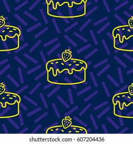 Pattern. Background texture. cakes, ice cream, coffee, croissant.
