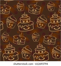 Pattern. Background texture. cakes, ice cream