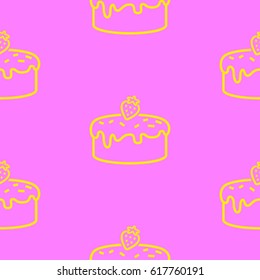 Pattern. Background texture. cakes, ice cream, coffee, croissant.