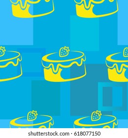 Pattern. Background texture. cakes, ice cream, coffee, croissant.