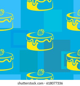 Pattern. Background texture. cakes, ice cream, coffee, croissant.