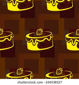 Pattern. Background texture. cakes, ice cream, coffee, croissant.