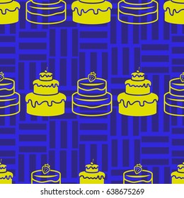 Pattern. Background texture. cakes, ice cream, coffee, croissant.