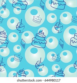 Pattern. Background texture. cakes, ice cream