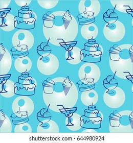 Pattern. Background texture. cakes, ice cream
