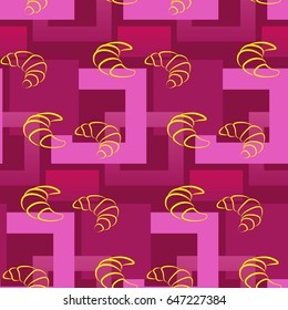 Pattern. Background texture. cakes, ice cream, coffee, croissant.