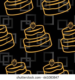 Pattern. Background texture. cakes, ice cream, coffee, croissant.