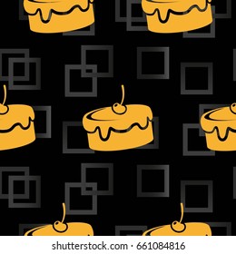 Pattern. Background texture. cakes, ice cream, coffee, croissant.