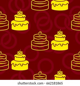 Pattern. Background texture. cakes, ice cream, coffee, croissant.