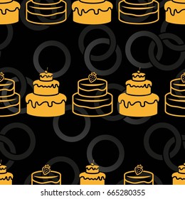 Pattern. Background texture. cakes, ice cream, coffee, croissant.