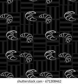 Pattern. Background texture. cakes, ice cream, coffee, croissant.