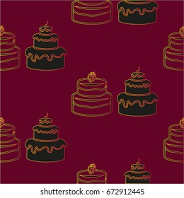 Pattern. Background texture. cakes, ice cream, coffee, croissant.