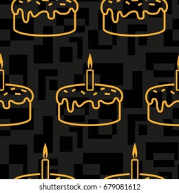 Pattern. Background texture. cakes, ice cream, coffee, croissant.