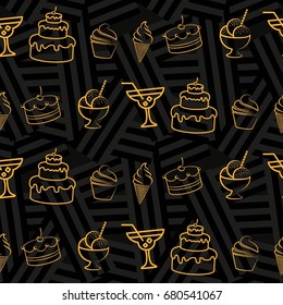Pattern. Background texture. cakes, ice cream,
