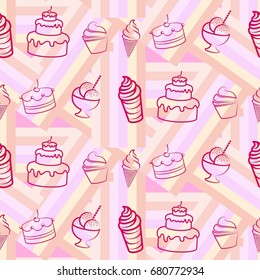 Pattern. Background texture. cakes, ice cream.