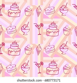 Pattern. Background texture. cakes, ice cream.