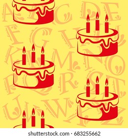 Pattern. Background texture. cakes, ice cream, coffee, croissant.