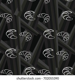Pattern. Background texture. cakes, ice cream, coffee, croissant.