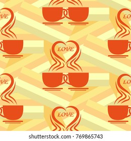 Pattern. Background texture. cakes, ice cream, coffee, croissant.