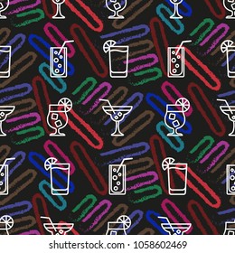 Pattern. Background texture. Cocktail, shake, drink, juice, glass.