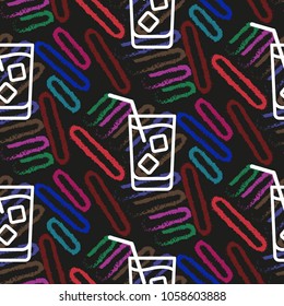 Pattern. Background texture. Cocktail, shake, drink, juice, glass.