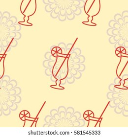 Pattern. Background texture. Cocktail, shake, drink, juice, glass.