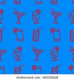 Pattern. Background texture. Cocktail, shake, drink, juice, glass.