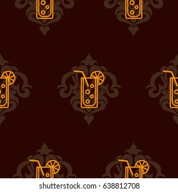 Pattern. Background texture. Cocktail, shake, drink, juice, glass.