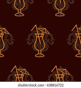 Pattern. Background texture. Cocktail, shake, drink, juice, glass.