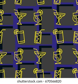 Pattern. Background texture. Cocktail, shake, drink, juice, glass.