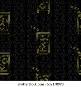 Pattern. Background texture. Cocktail, shake, drink, juice, glass.