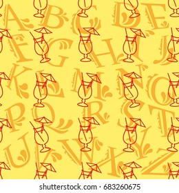 Pattern. Background texture. Cocktail, shake, drink, juice, glass.