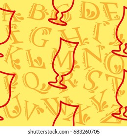 Pattern. Background texture. Cocktail, shake, drink, juice, glass.