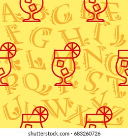 Pattern. Background texture. Cocktail, shake, drink, juice, glass.