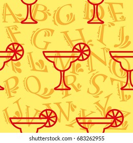 Pattern. Background texture. Cocktail, shake, drink, juice, glass.