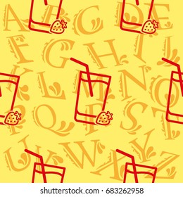 Pattern. Background texture. Cocktail, shake, drink, juice, glass.