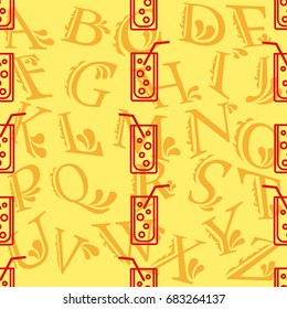 Pattern. Background texture. Cocktail, shake, drink, juice, glass.