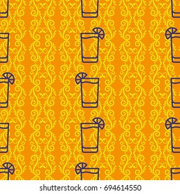 Pattern. Background texture. Cocktail, shake, drink, juice, glass.