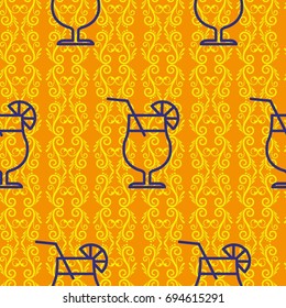 Pattern. Background texture. Cocktail, shake, drink, juice, glass.