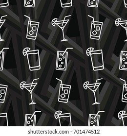 Pattern. Background texture. Cocktail, shake, drink, juice, glass.