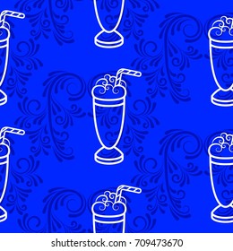 Pattern. Background texture. Cocktail, shake, drink, juice, glass.