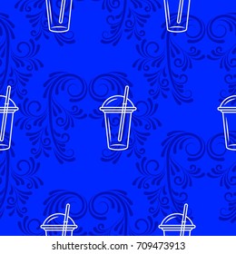 Pattern. Background texture. Cocktail, shake, drink, juice, glass.