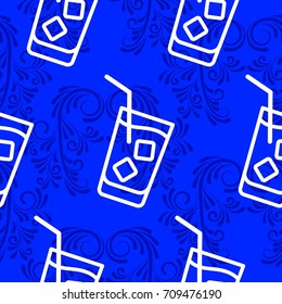 Pattern. Background texture. Cocktail, shake, drink, juice, glass.