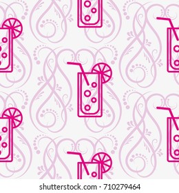 Pattern. Background texture. Cocktail, shake, drink, juice, glass.