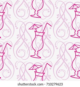 Pattern. Background texture. Cocktail, shake, drink, juice, glass.