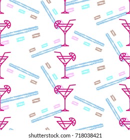 Pattern. Background texture. Cocktail, shake, drink, juice, glass.