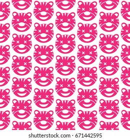 Pattern background Tiger Face emotion Icon