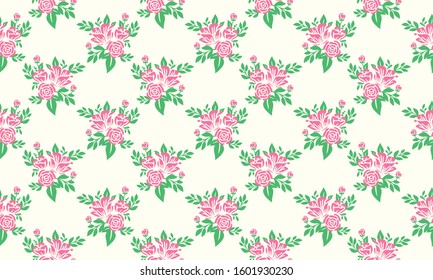 Pattern background for Valentine, with beautiful flower and leaf design.