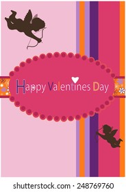Pattern background Valentine Pink Cupid with an arrow.