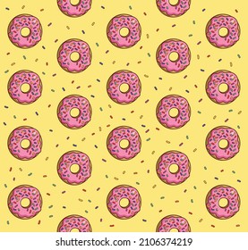 pattern background vector donut dessert food